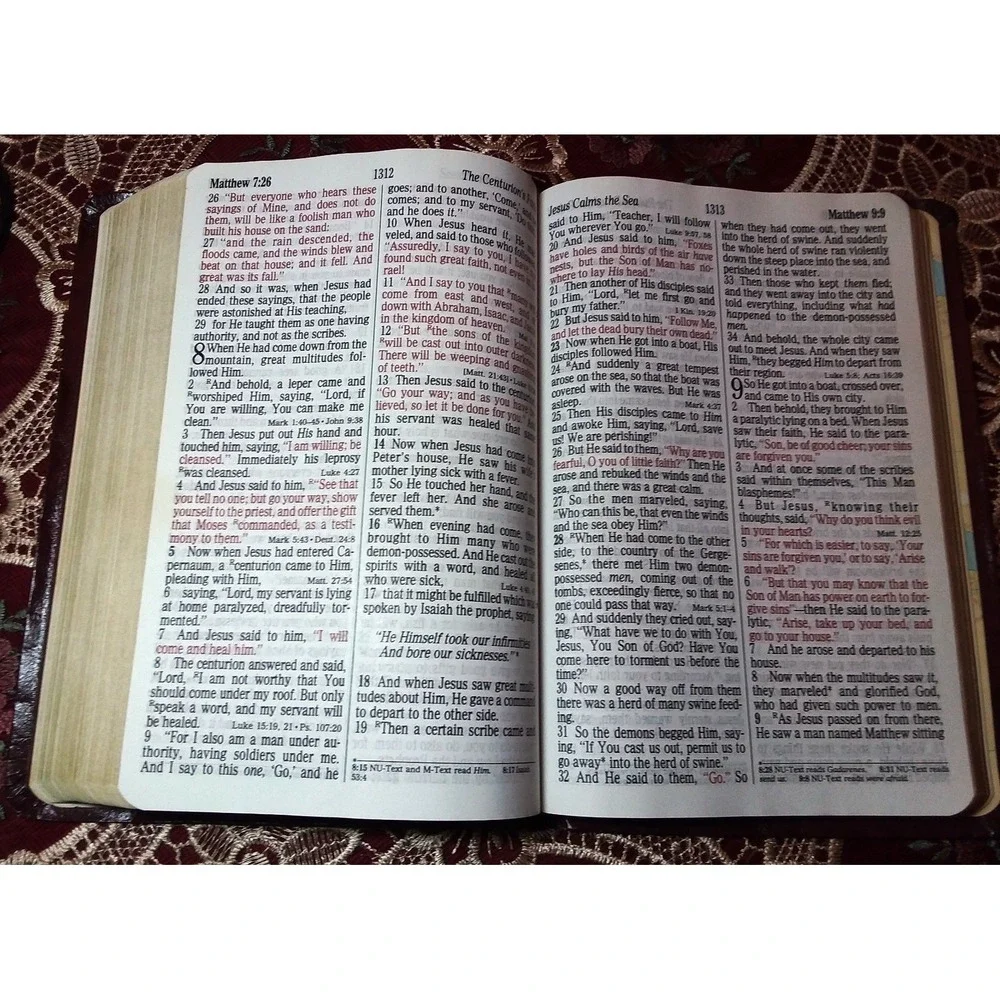 New‎ King James Version Holy Bible Wine Color Leather GIANT PRINT